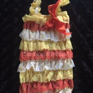 Yellow, Orange & White Lace Romper (2)  RYOM    NWT Boutique